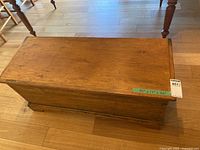 Top view of closed wooden chest