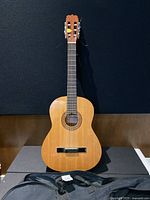 Front view of Takamine Jasmine guitar standing upright