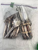 Bagged lot of assorted silver-plated flatware