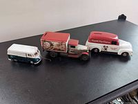 All three die-cast vehicles displayed side by side