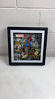 Full view of framed Spider-Man shadow box art
