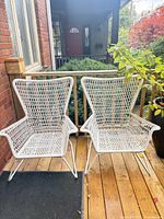 Front view of both chairs on deck