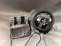 Racing wheel and pedal set full view