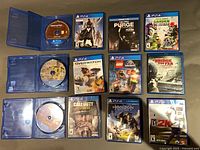 All 12 PS4 titles laid out in three rows