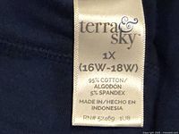 Terra & Sky size 1X tag cotton-spandex content
