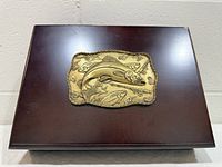 Top view showing full box and brass plaque