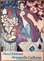 Full view of framed Henri Matisse exhibition poster