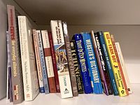 Shelf view showing all paperback spines together