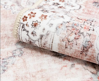 Close-up of rug surface and edge binding