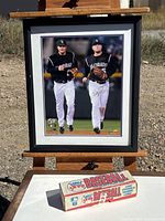 Framed autographed photo with boxed card set