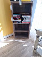Front view showing shelves and laminate finish