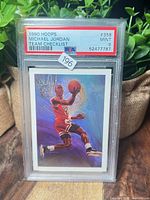 Front of PSA-slabbed Michael Jordan #358 card