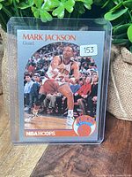 Front of Mark Jackson #205 card in top loader