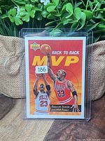 Front of Michael Jordan Back To Back MVP card in toploader
