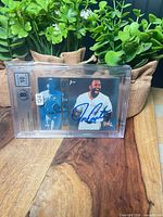 Front view of Beckett-slabbed Joe Carter autographed card