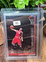 Front of Bowman Chrome LeBron James card in sleeve