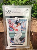 Front of BCCG-slabbed Mookie Betts card showing grade 10 label