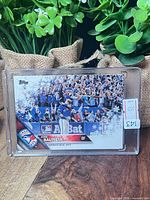 Front of 2016 Topps Holiday Jose Bautista card in top loader