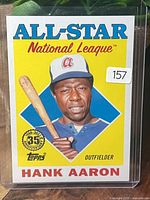 Front of 2023 Topps Hank Aaron All-Star card showing portrait and details