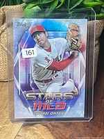 Front view of 2023 Topps Stars of MLB Shohei Ohtani card in holder