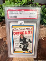 Front view of PSA-slabbed Gretzky Tiffany card