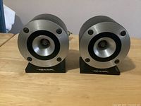 Front view of both Realistic super tweeters on stands