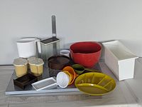 all 15 plastic kitchen pieces displayed together