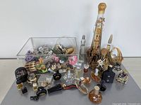 Group shot of all perfume and decorative bottles