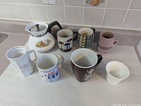 Group shot of all eight pieces on countertop