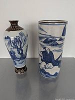 Baluster and cylindrical vases full view