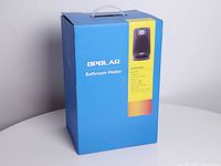 Front of Opolar heater retail box