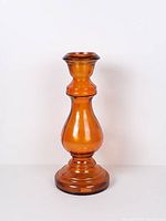 Full view of amber glass vase front