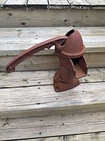 Full view of cast iron water pump on deck