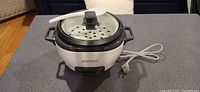 Overall cooker with lid and power cord