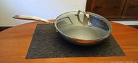 Fry pan with lid side view