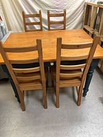 Table and four chairs full view