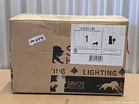 Closed Savoy House branded carton showing model number and branding