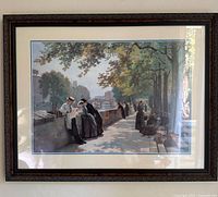 Full view of framed print on wall