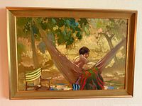 Full view of framed painting on wall