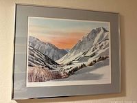 Full view of framed print on wall