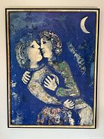 Full view of framed Lovers With Half Moon print