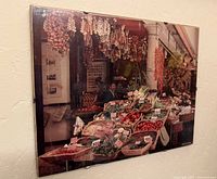 Full view of framed market scene print