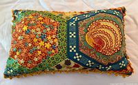 Full view of rectangular pillow showing complete design and colours
