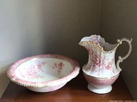 Full view of basin and jug set