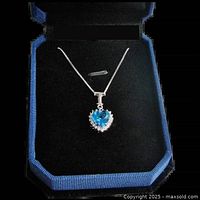 Necklace in open presentation box showing pendant and chain