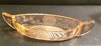 Full side view of pink Cornflower canoe candy dish