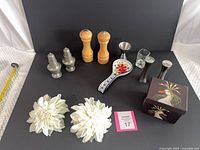 Group shot of all items on black background