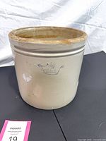 Full view of Robinson Ransbottom crock showing blue crown mark and exterior