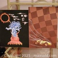 Both artworks side by side showing overall designs