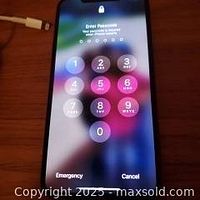 Front view of locked iPhone displaying passcode screen